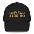 Black dad cap with EGYPT GREAT SINCE 3100 BC embroidery