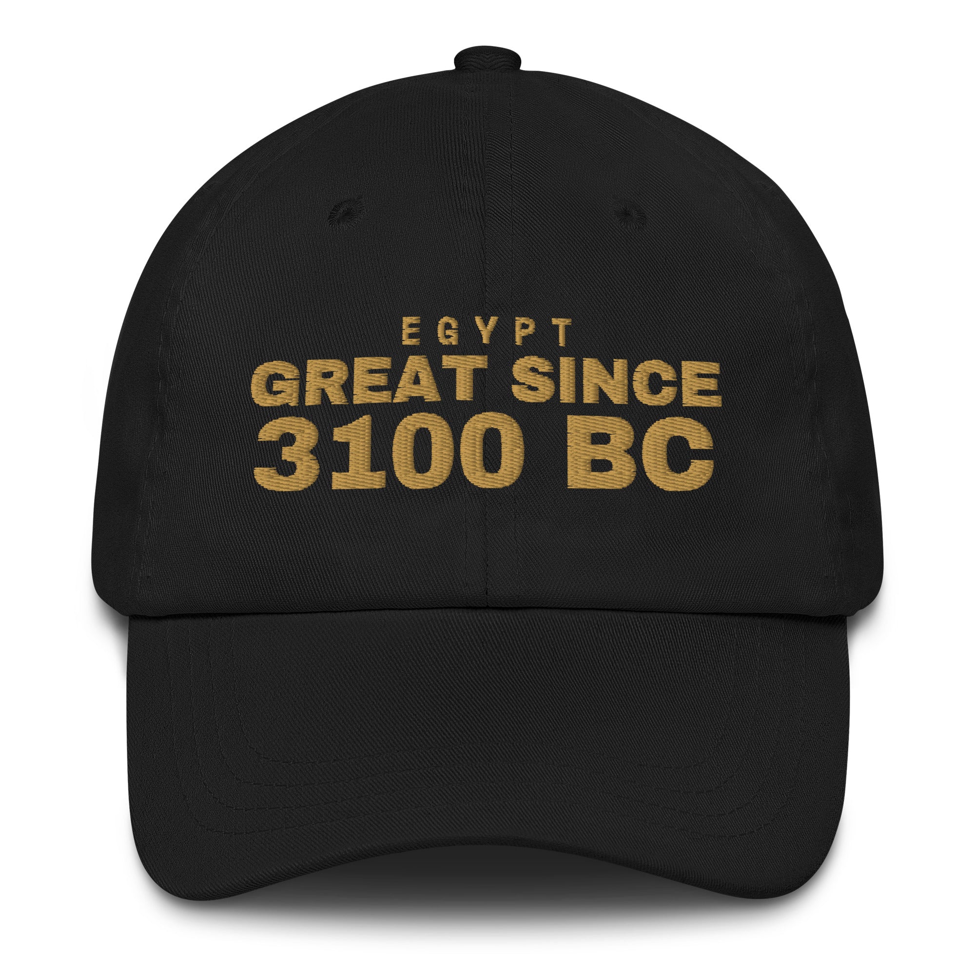 Black dad cap with EGYPT GREAT SINCE 3100 BC embroidery