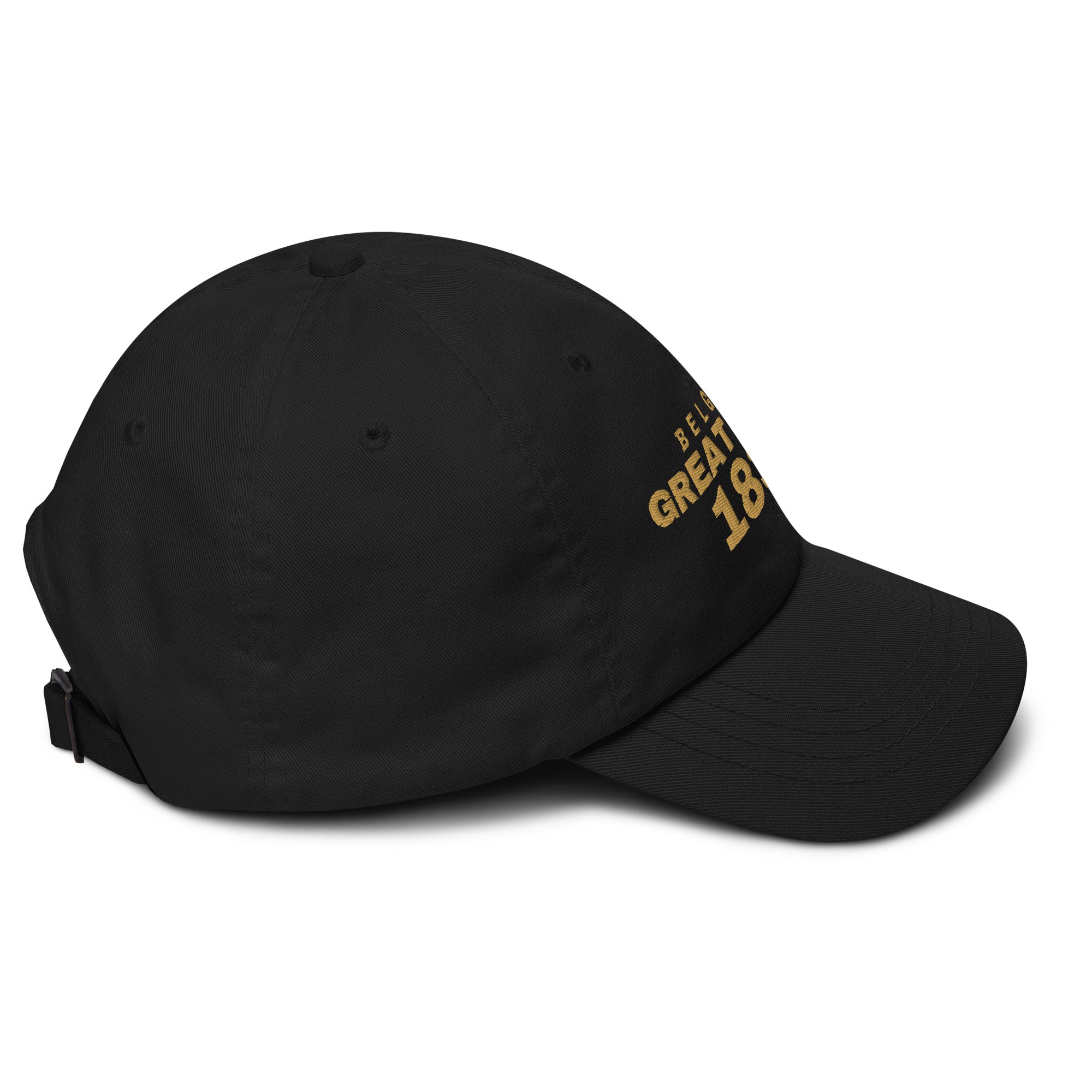 Black dad cap with BELGIUM GREAT SINCE 1830 embroidery