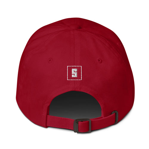 Cranberry dad cap with AUSTRIA GREAT SINCE 996 embroidery