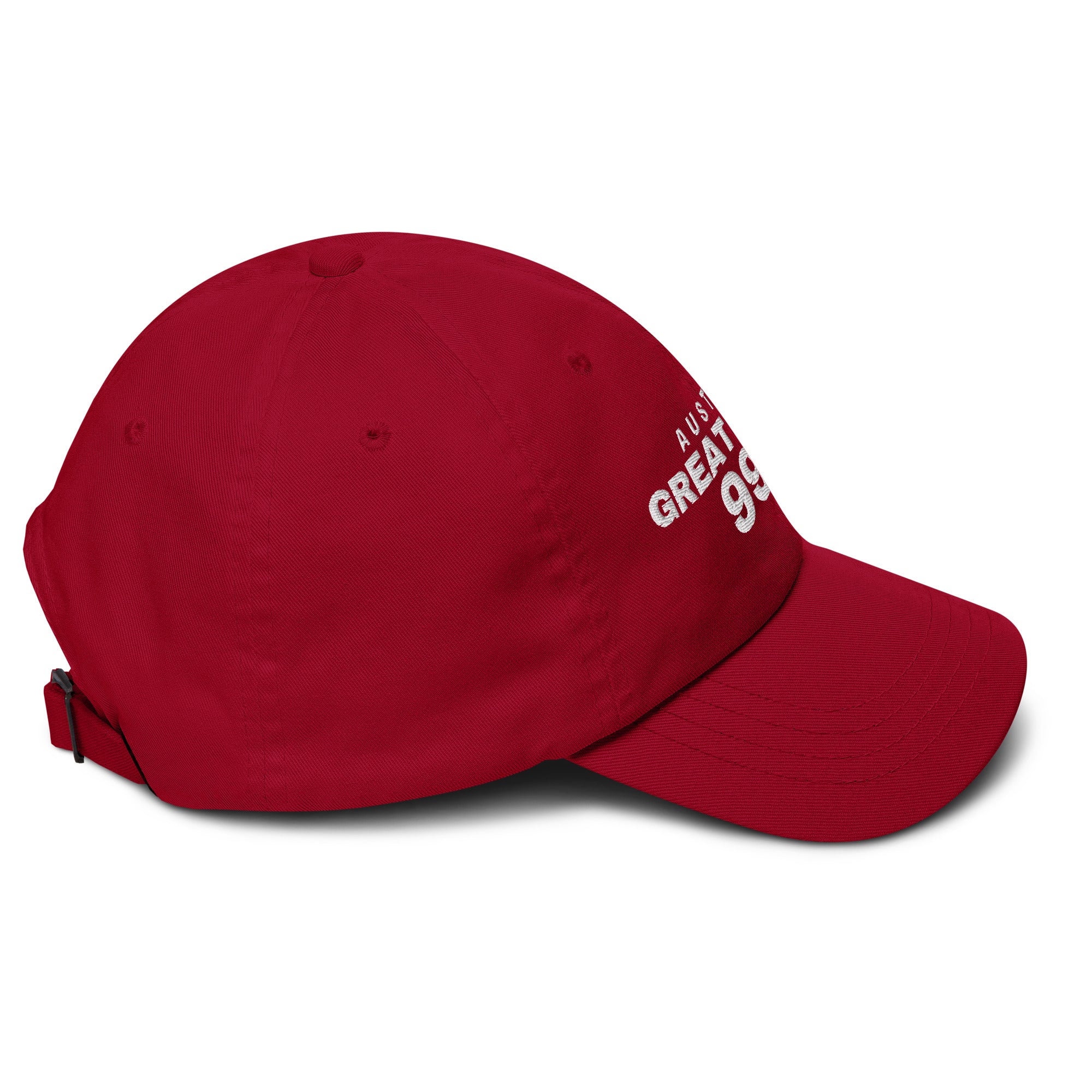 Cranberry dad cap with AUSTRIA GREAT SINCE 996 embroidery