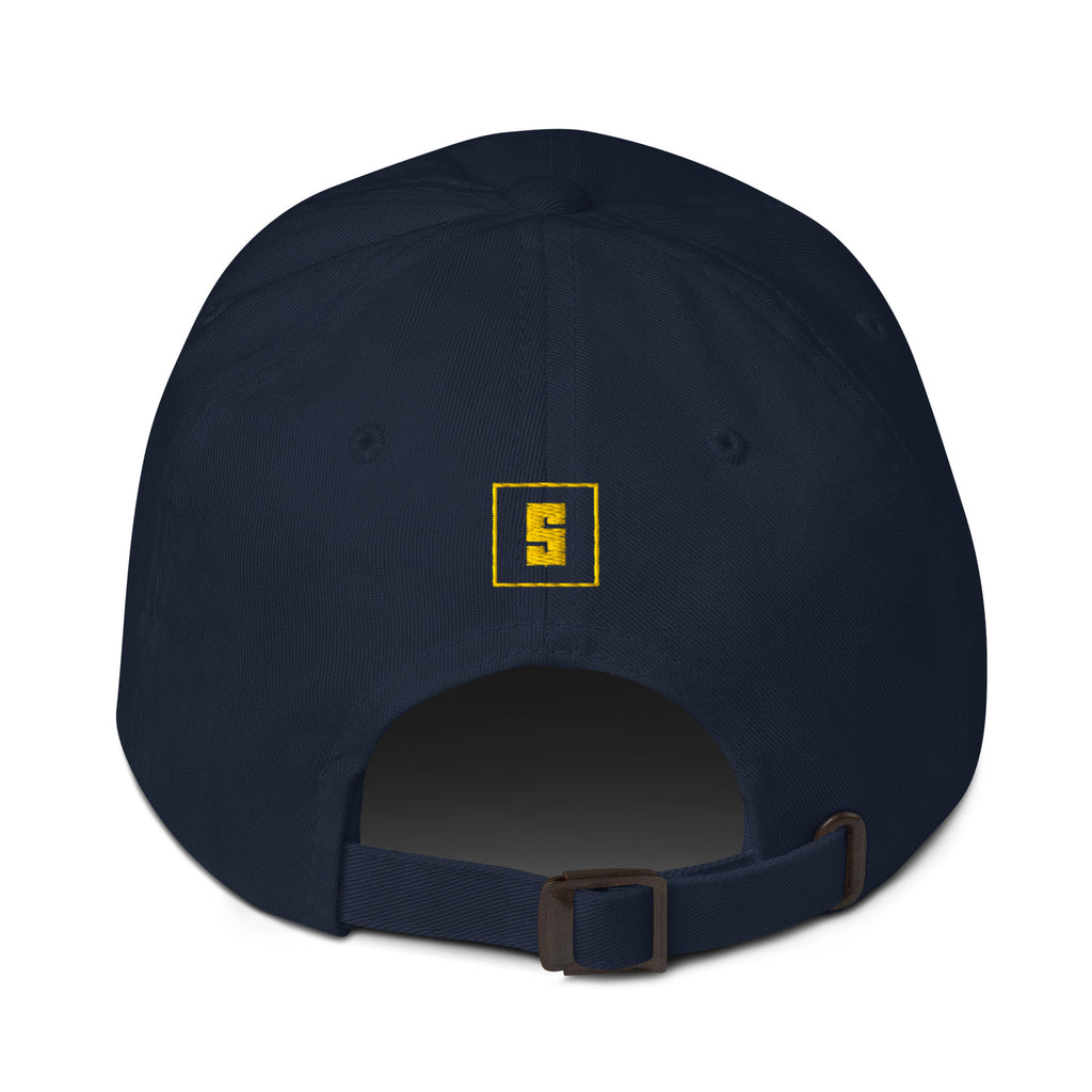 Navy dad cap with COLOMBIA GREAT SINCE 1810 embroidery