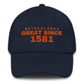 Navy dad cap with NETHERLANDS GREAT SINCE 1581 embroidery