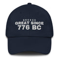 Navy dad cap with GREECE GREAT SINCE 776 BC embroidery