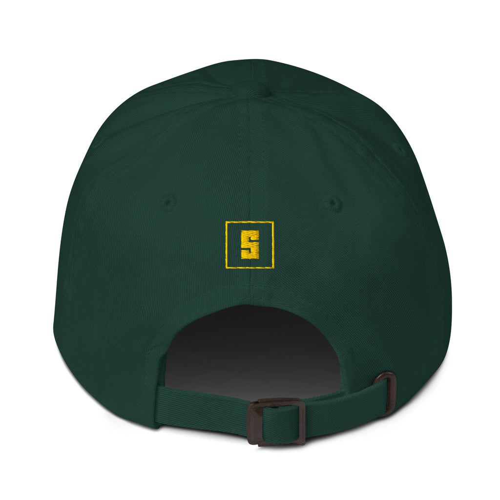 Spruce green dad cap with BRAZIL GREAT SINCE 1822 embroidery