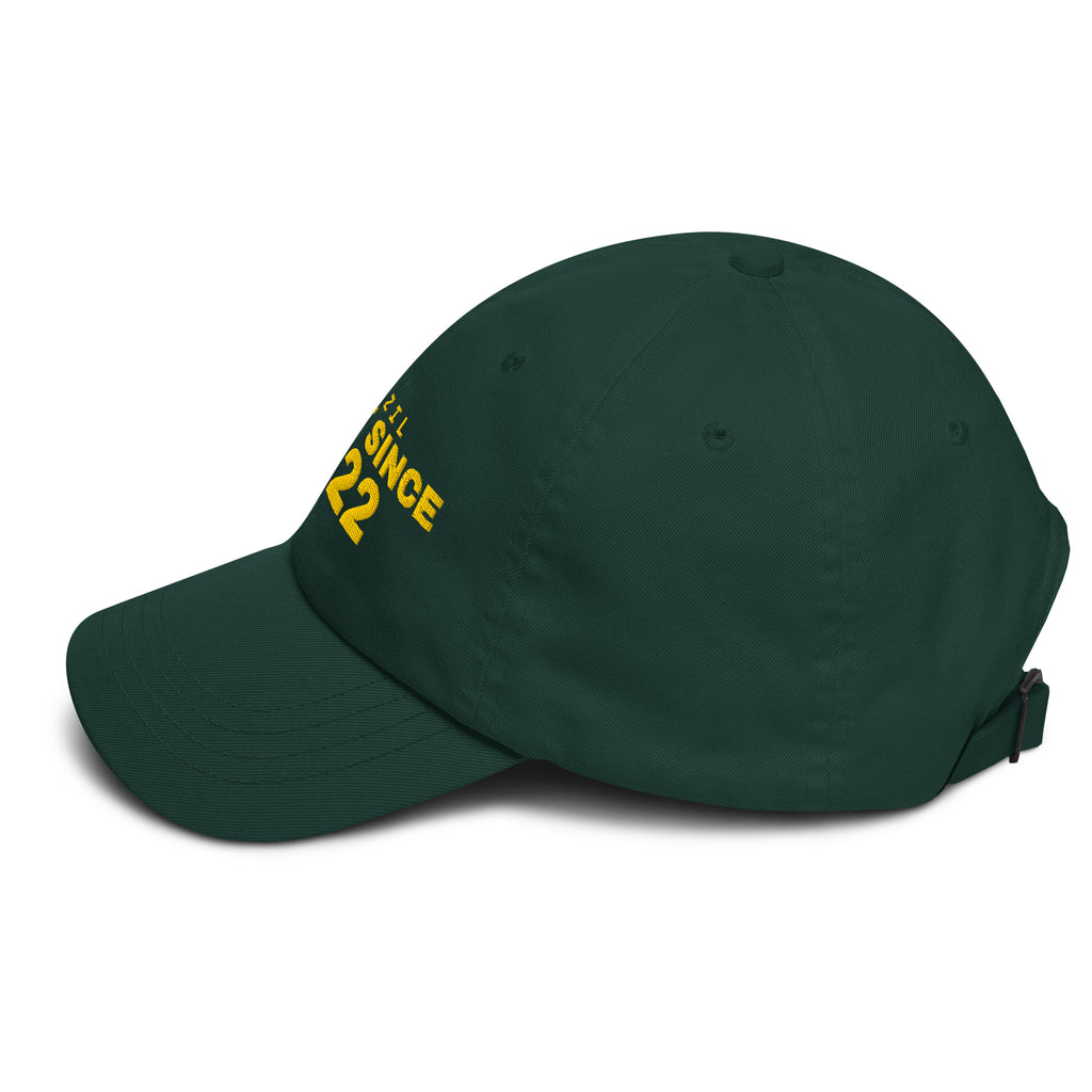 Spruce green dad cap with BRAZIL GREAT SINCE 1822 embroidery