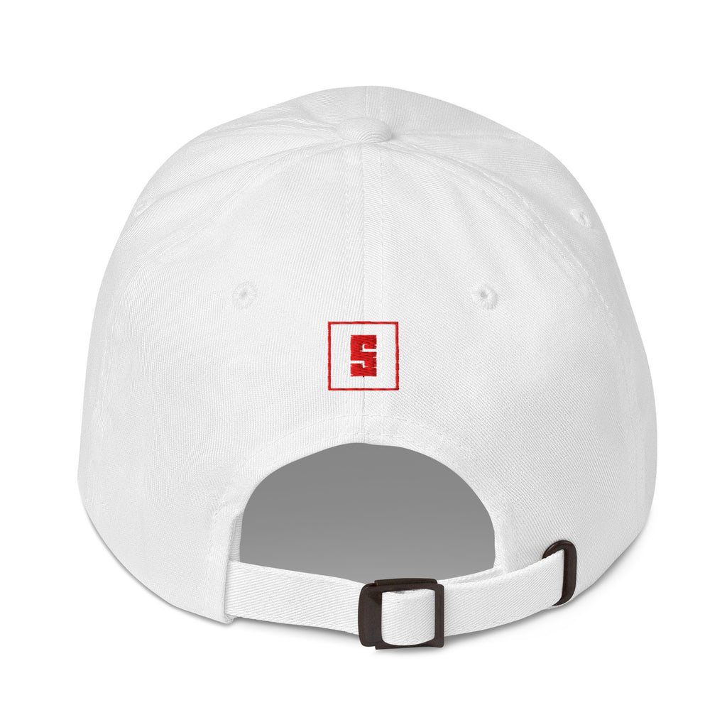 White dad cap with POLAND GREAT SINCE 966 embroidery