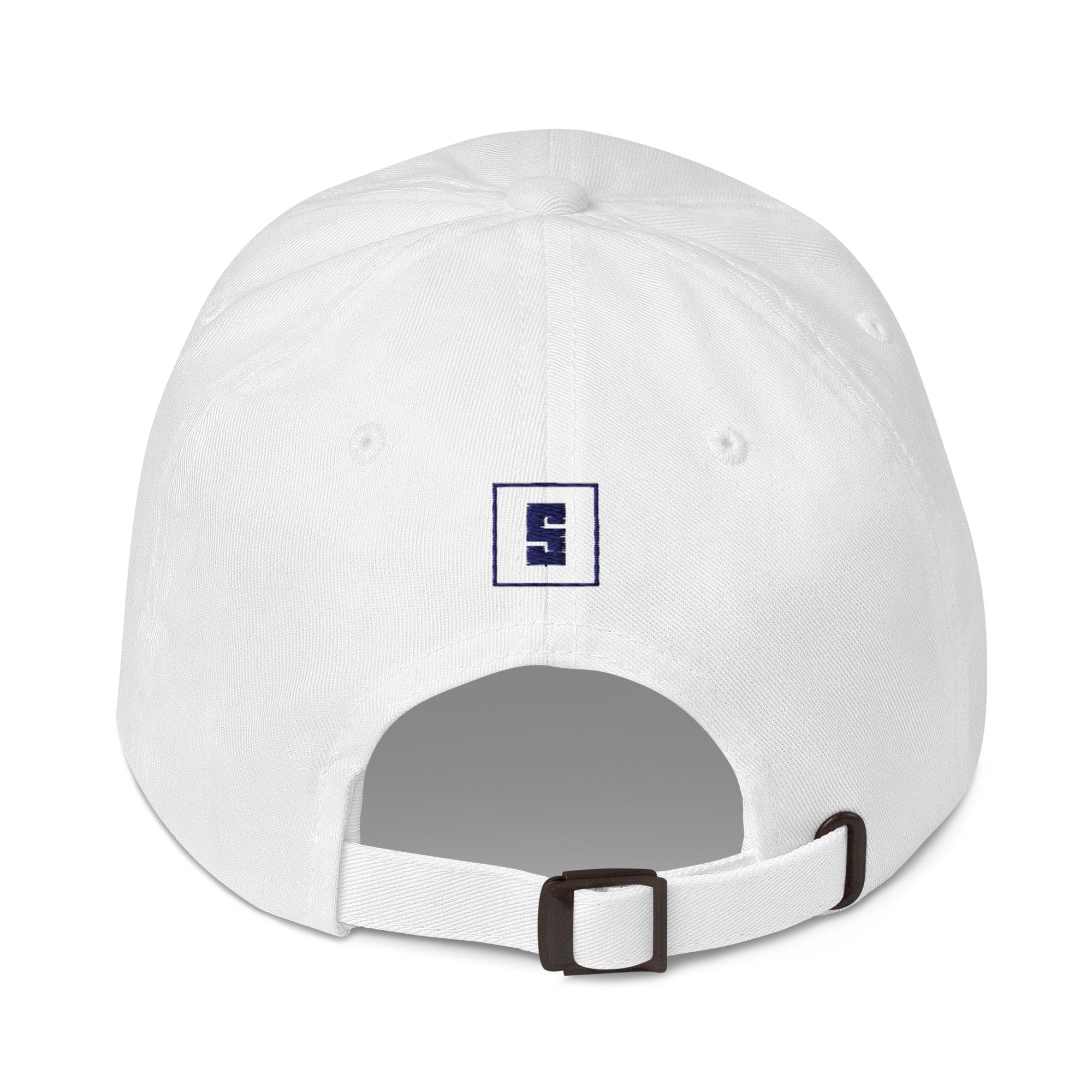 White dad cap with FINLAND GREAT SINCE 1917 embroidery