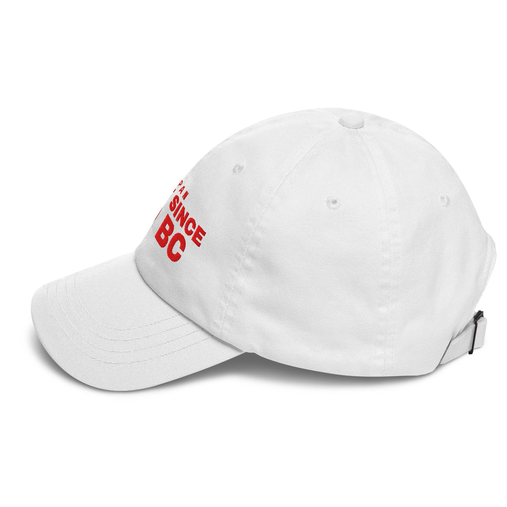 White dad cap with JAPAN GREAT SINCE 660 BC embroidery
