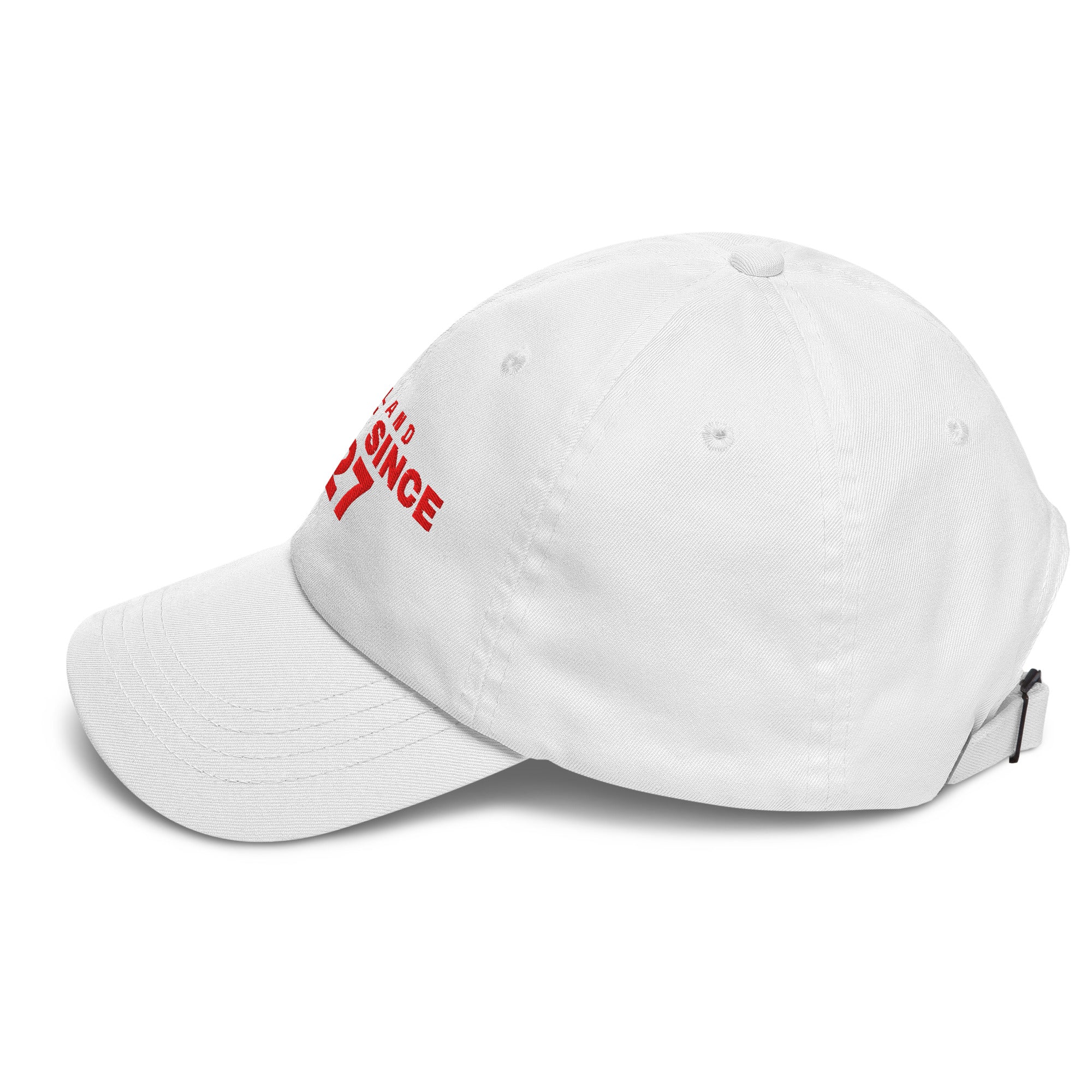 White dad cap with ENGLAND GREAT SINCE 927 embroidery