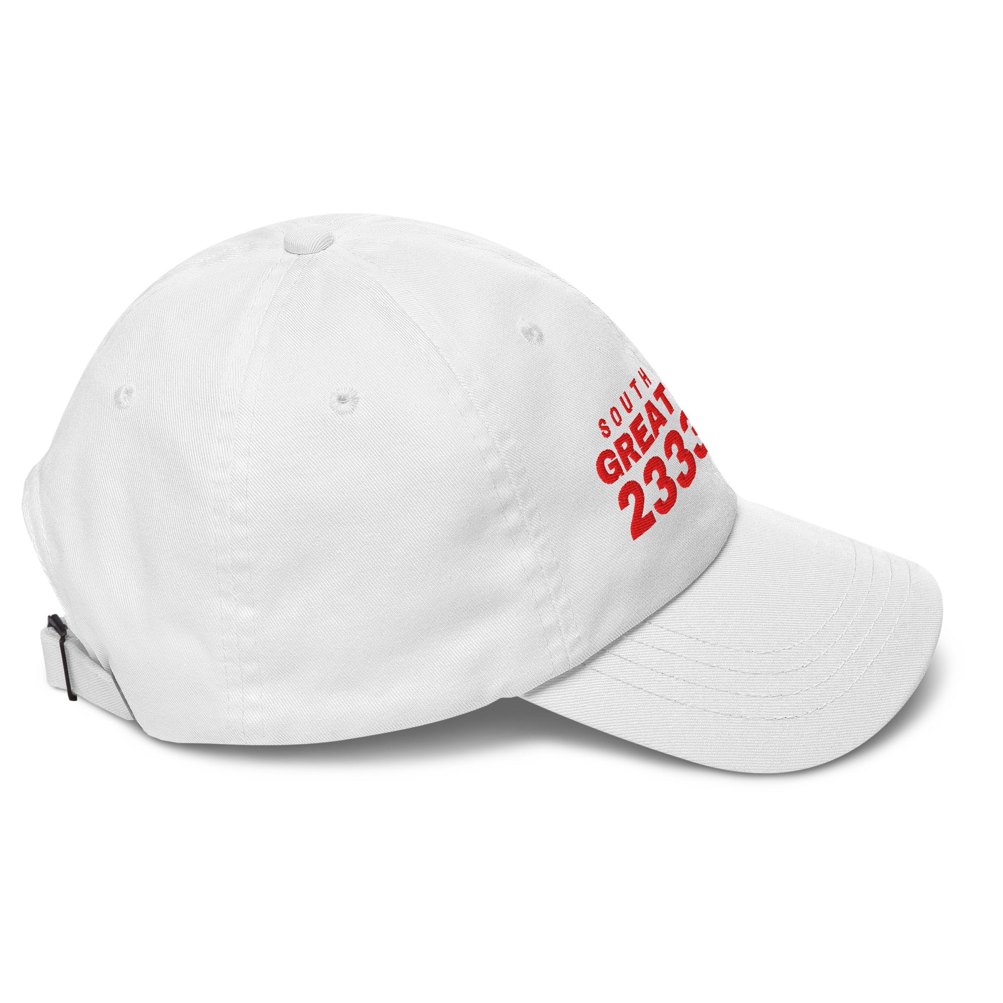 White dad cap with SOUTH KOREA GREAT SINCE 2333 BC embroidery