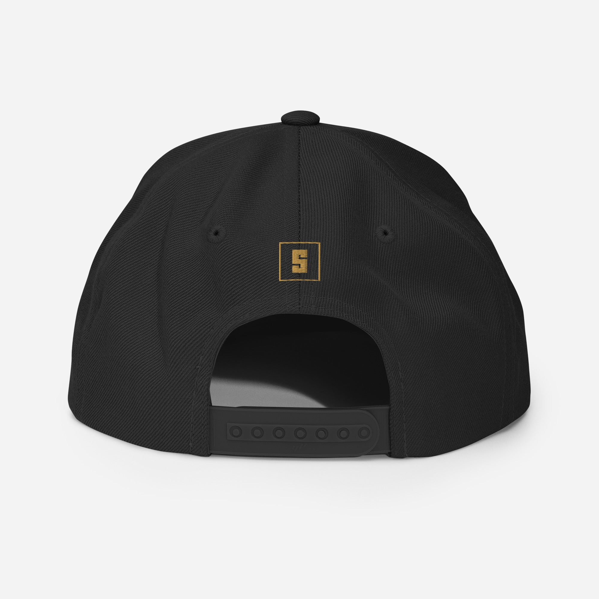 Black snapback cap with BELGIUM GREAT SINCE 1830 embroidery