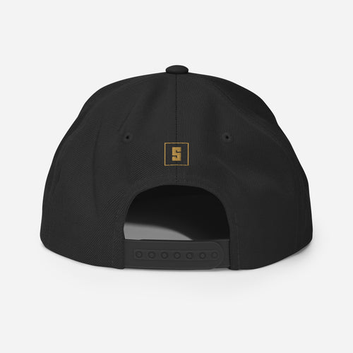 Black snapback cap with BELGIUM GREAT SINCE 1830 embroidery