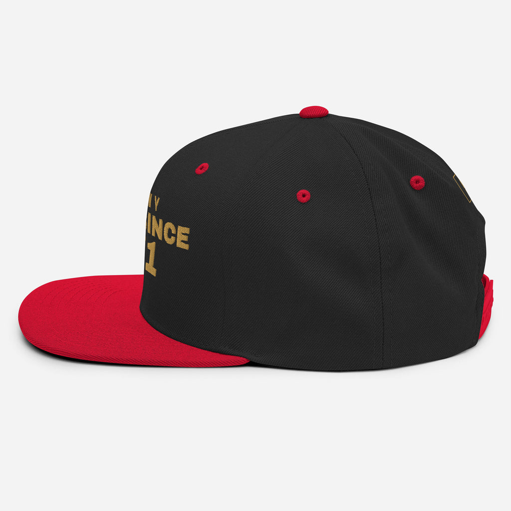 Black and red snapback cap with GERMANY GREAT SINCE 1871 embroidery