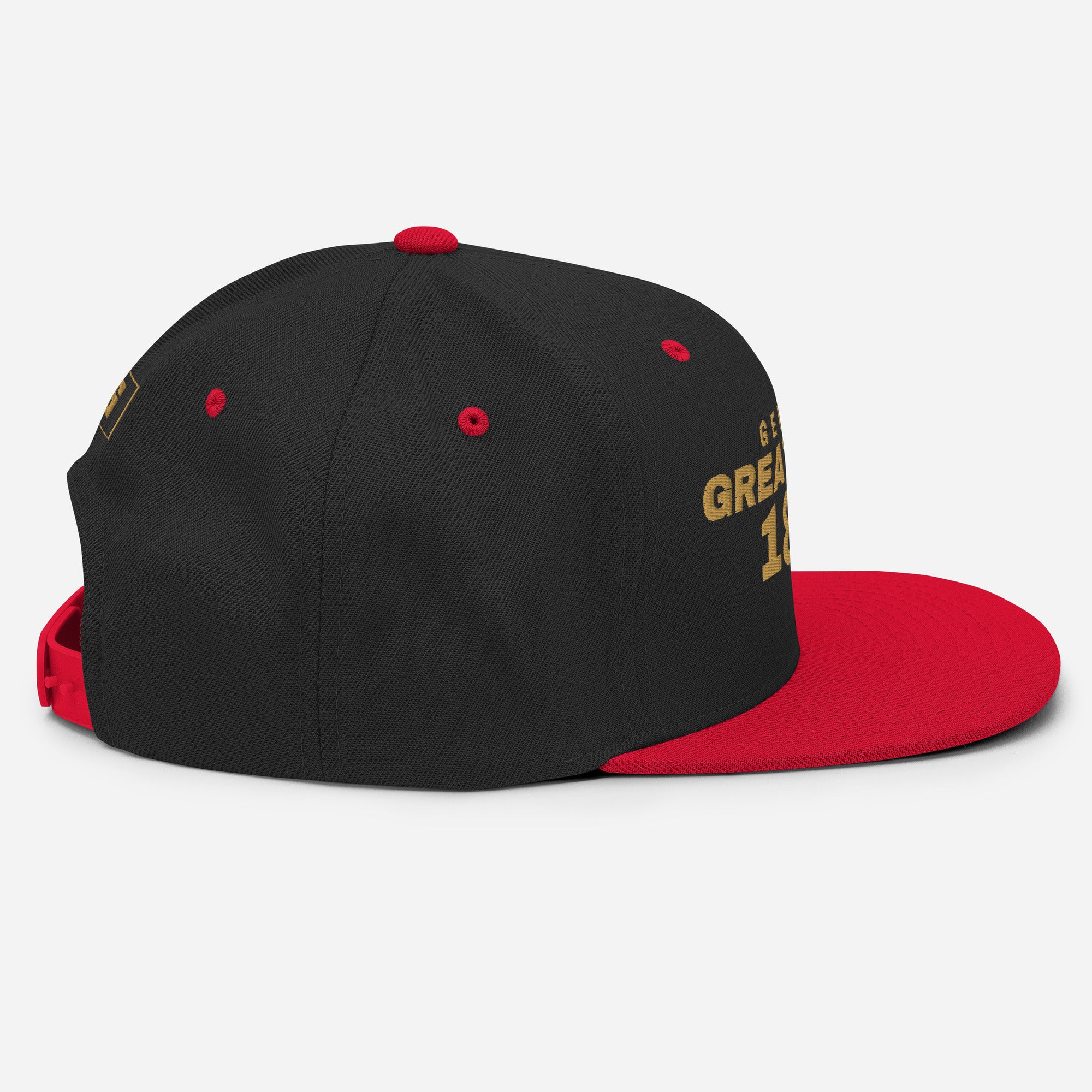 Black and red snapback cap with GERMANY GREAT SINCE 1871 embroidery