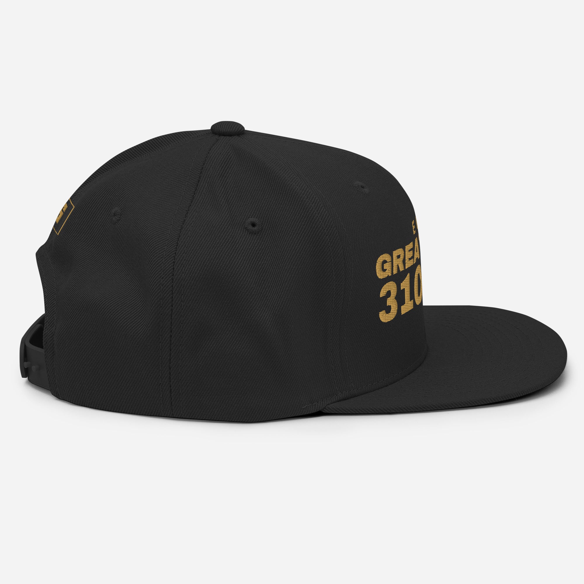 Black snapback cap with EGYPT GREAT SINCE 3100 BC embroidery