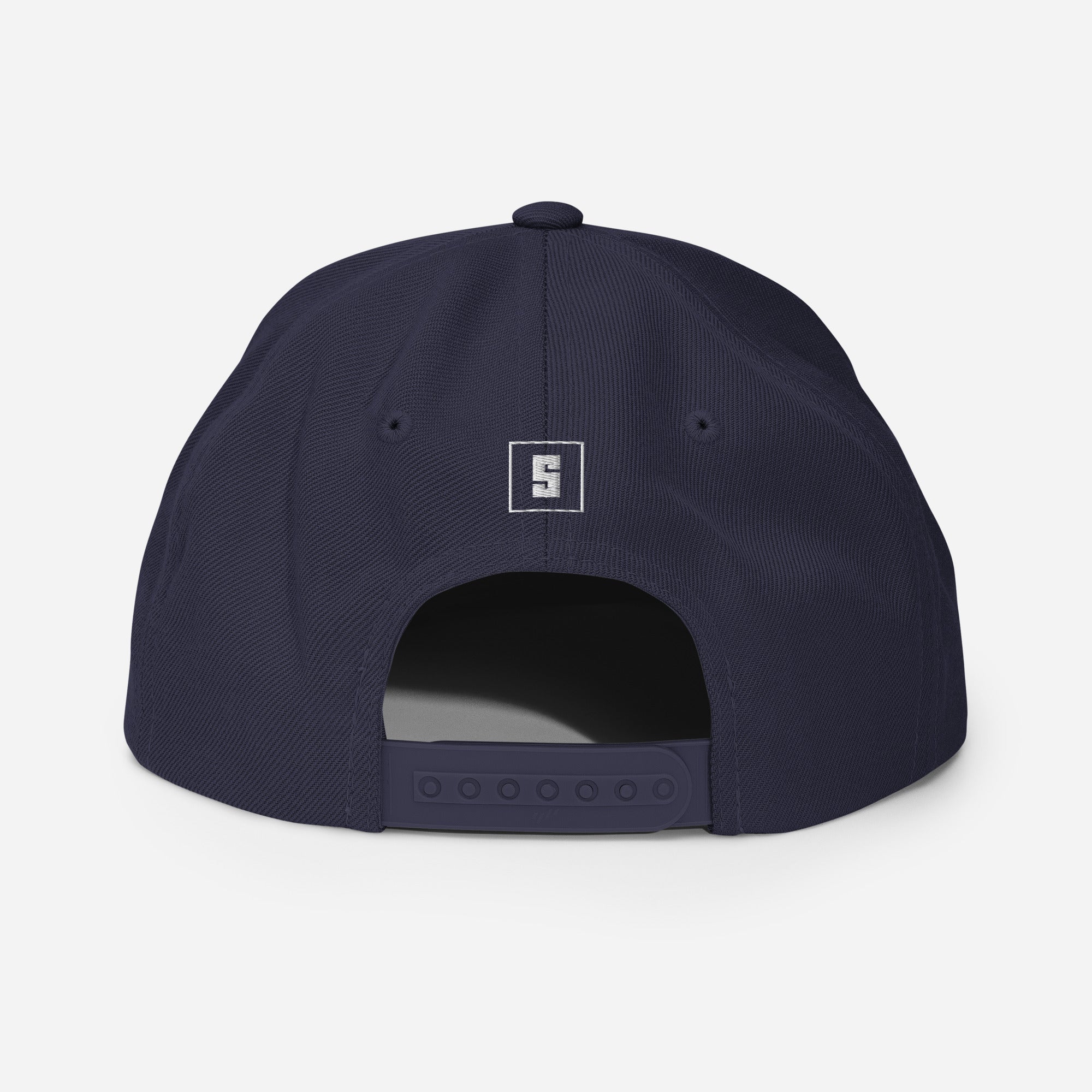 Navy and red snapback cap with USA GREAT SINCE 1776 embroidery