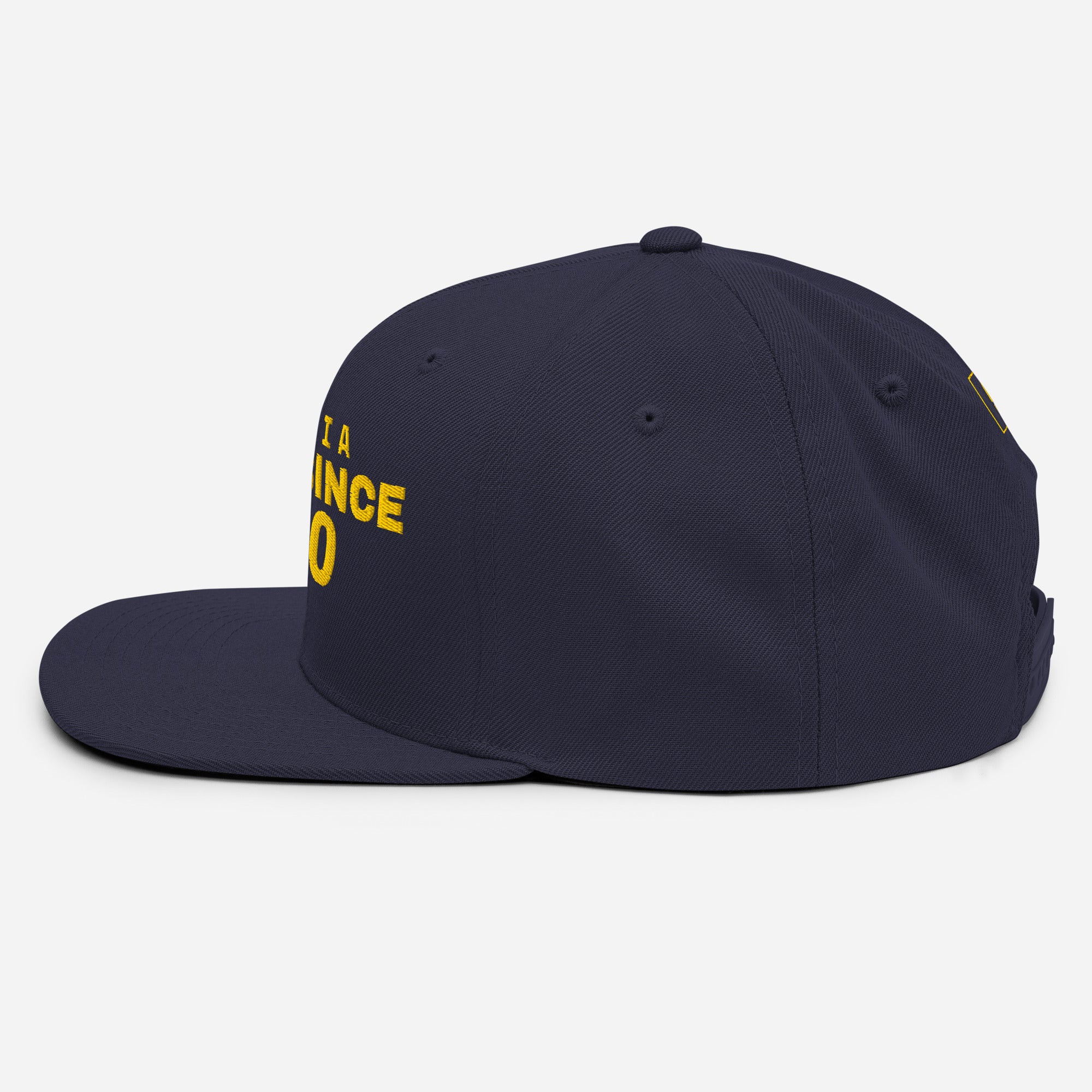 Navy snapback cap with COLOMBIA GREAT SINCE 1810 embroidery