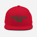 Red snapback cap with MOROCCO GREAT SINCE 788 embroidery