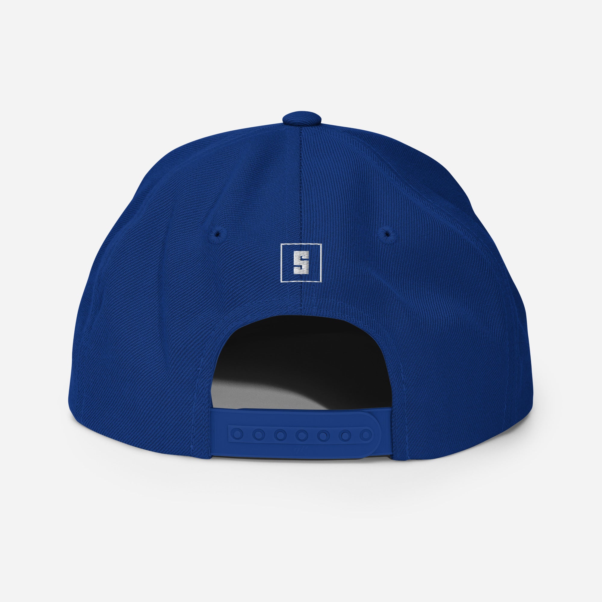 Royal blue snapback cap with GREECE GREAT SINCE 776 BC embroidery