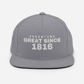 Silver snapback cap with ARGENTINA GREAT SINCE 1816 embroidery