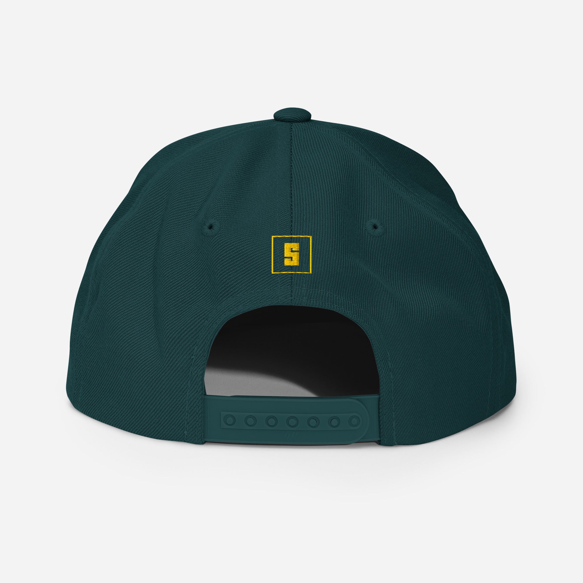 Spruce green snapback cap with BRAZIL GREAT SINCE 1822 embroidery