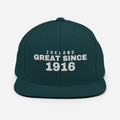 Spruce green snapback cap with IRELAND GREAT SINCE 1916 embroidery