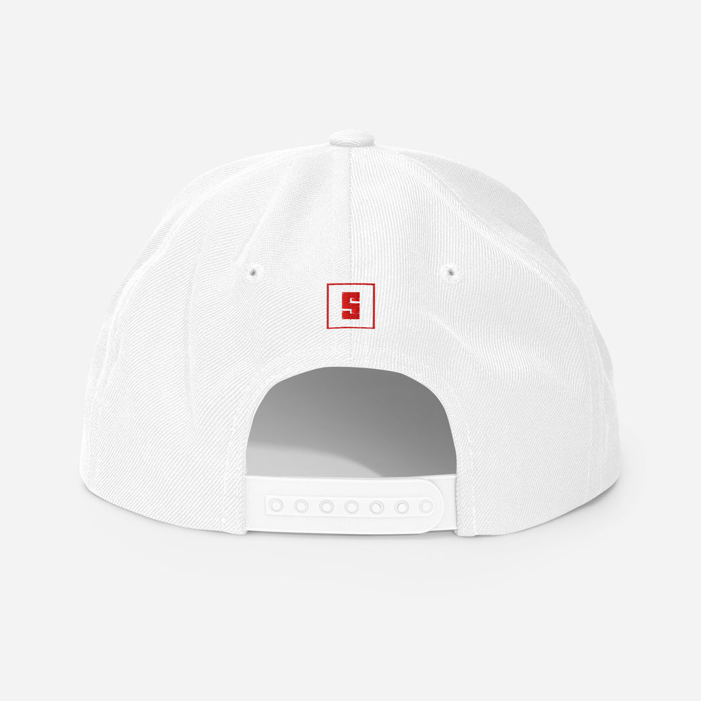 White snapback cap with POLAND GREAT SINCE 966 embroidery
