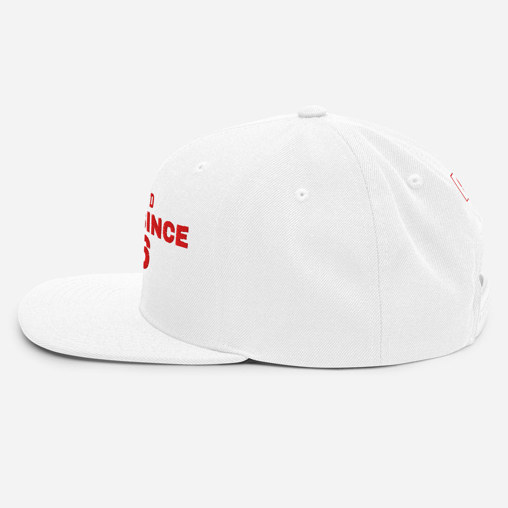 White snapback cap with POLAND GREAT SINCE 966 embroidery