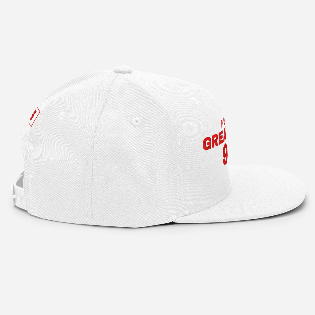White snapback cap with POLAND GREAT SINCE 966 embroidery